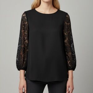 Black Lace Sleeve Top
